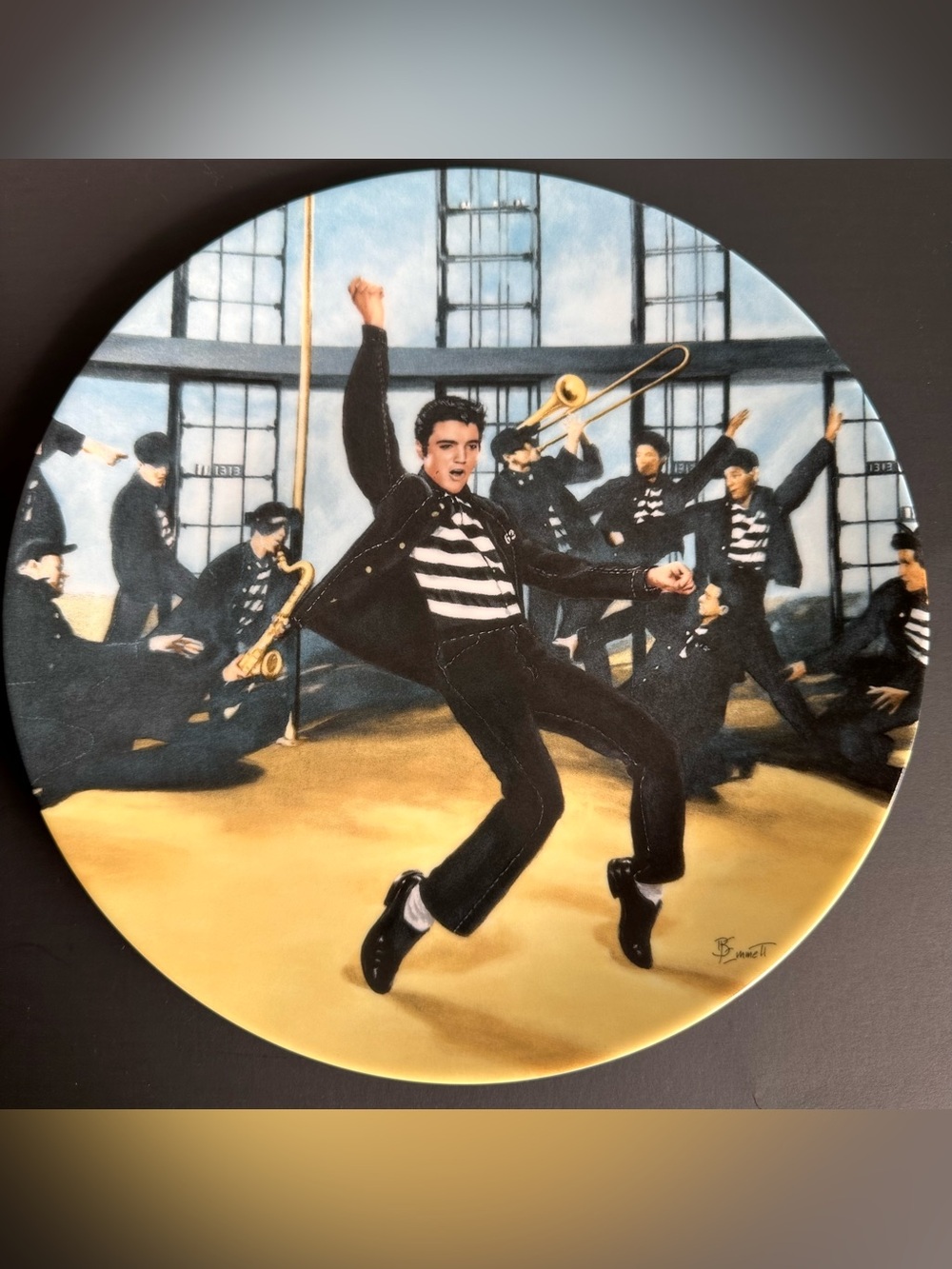 1989 “Jailhouse Rock” collector plate by Bruce Emmett, produced by Delphi